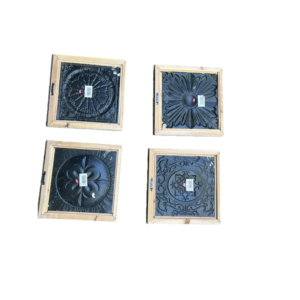 Distressed Metal Wall Hangings Set Of 4